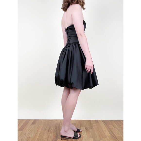 Vintage Bubble Skirt Drop Waist Mini Midi Dress Wedding Guest Whimsigoth Y2K 90s - Picture 2 of 7